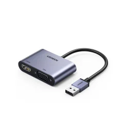 Ugreen USB converter adapter - HDMI 1.3 (1920 x 1080 @ 60Hz) + VGA 1.2 (1920 x 1080 @ 60Hz) gray (CM449)