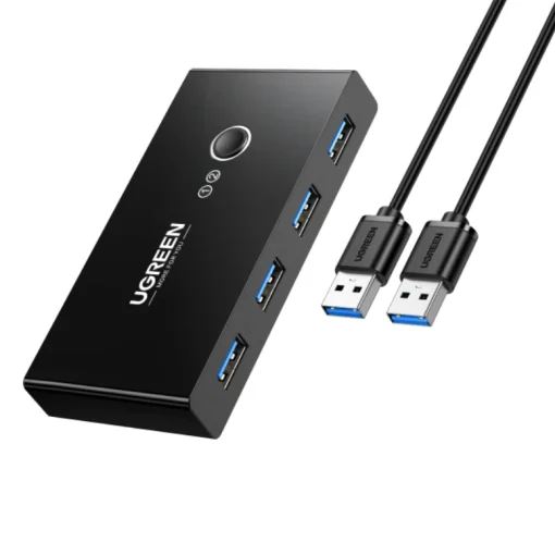 Ugreen USB 3.0 4-Port Switch With 2 Pack USB Male Cable