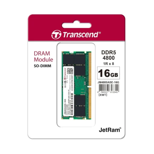 Transcend 16GB DDR5 4800 SO-DIMM 1Rx8 1.1V, RAM (JM4800ASE-16G)