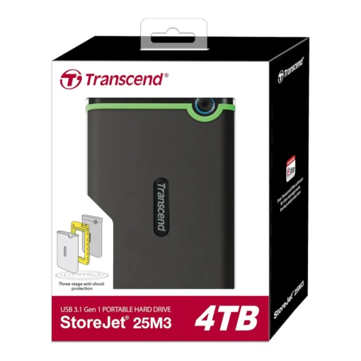 Transcend 4To StoreJet 25M3S - 2.5" Disque dur externe Anti-choc (TS4TSJ25M3S)