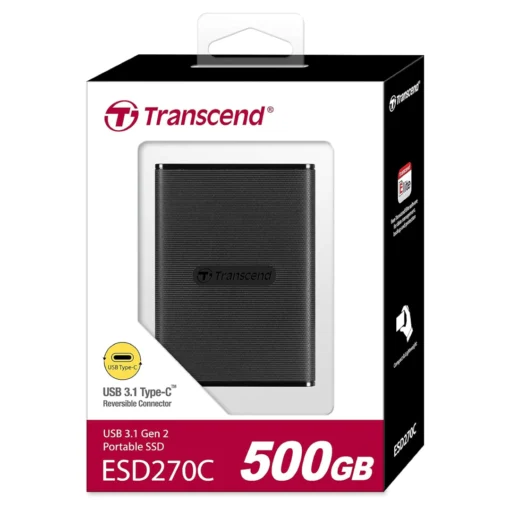 Transcend 500GB ESD270C, Disque dur Externe SSD (TS500GESD270C)