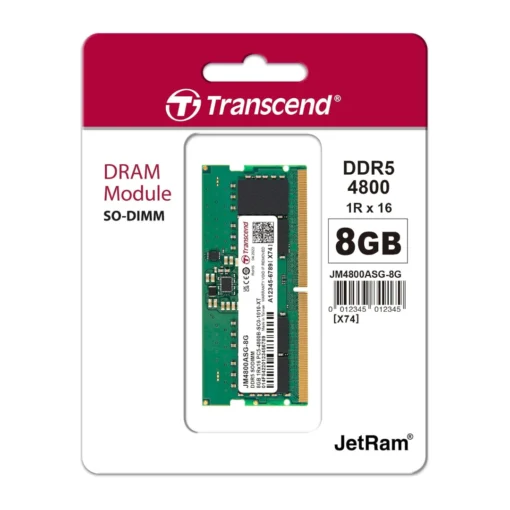 Transcend 8GB DDR5 4800 SO-DIMM 1Rx16 1.1V, RAM (JM4800ASG-8G)