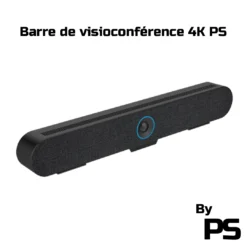Barre de visioconférence PS 4K – Caméra UHD + Microphones + Haut-parleur intégrés
