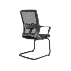 Alternative view of Chaise Visiteur Résille Full Black – Piètement Luge (GB-11C)