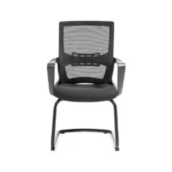 Chaise Visiteur Résille Full Black – Piètement Luge (GB-11C)