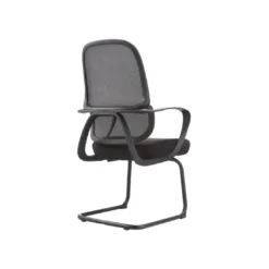 Alternative view of Chaise Visiteur Résille Haut Dossier – Cadre Noir (GA-823C-1)
