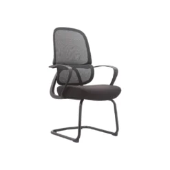 Chaise Visiteur Résille Haut Dossier – Cadre Noir (GA-823C-1)