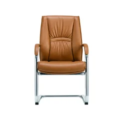Alternative view of Chaise Visiteur Simili Cuir PU – Luge Chromée Marron (GC-2820S)