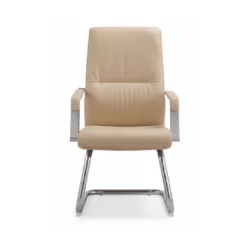 Alternative view of Chaise Visiteur Simili Cuir – Mécanisme Avion – Luge Chromée – Beige (GC-2819S)