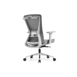 Alternative view of Chaise de Bureau Résille avec Crochet Vêtements – 3D Arms Gris (GB-177B-2)