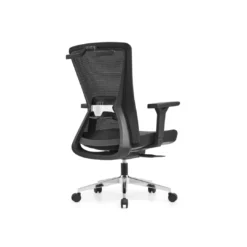 Alternative view of Chaise de Bureau Résille avec Crochet Vêtements – 3D Arms Noir (GB-177B-1)