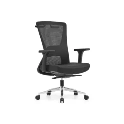 Chaise de Bureau Résille avec Crochet Vêtements – 3D Arms Noir (GB-177B-1)