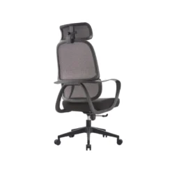 Alternative view of Fauteuil Directorial Résille avec Appuie-Tête – Cadre Noir (GA-823A-1)