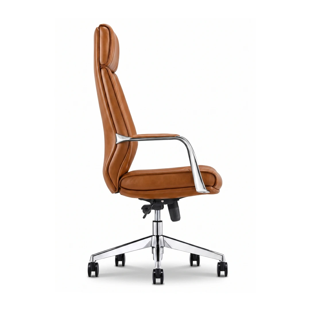Fauteuil Directorial Simili Cuir Haut Dossier – Marron (GC-2820H) – Image 3