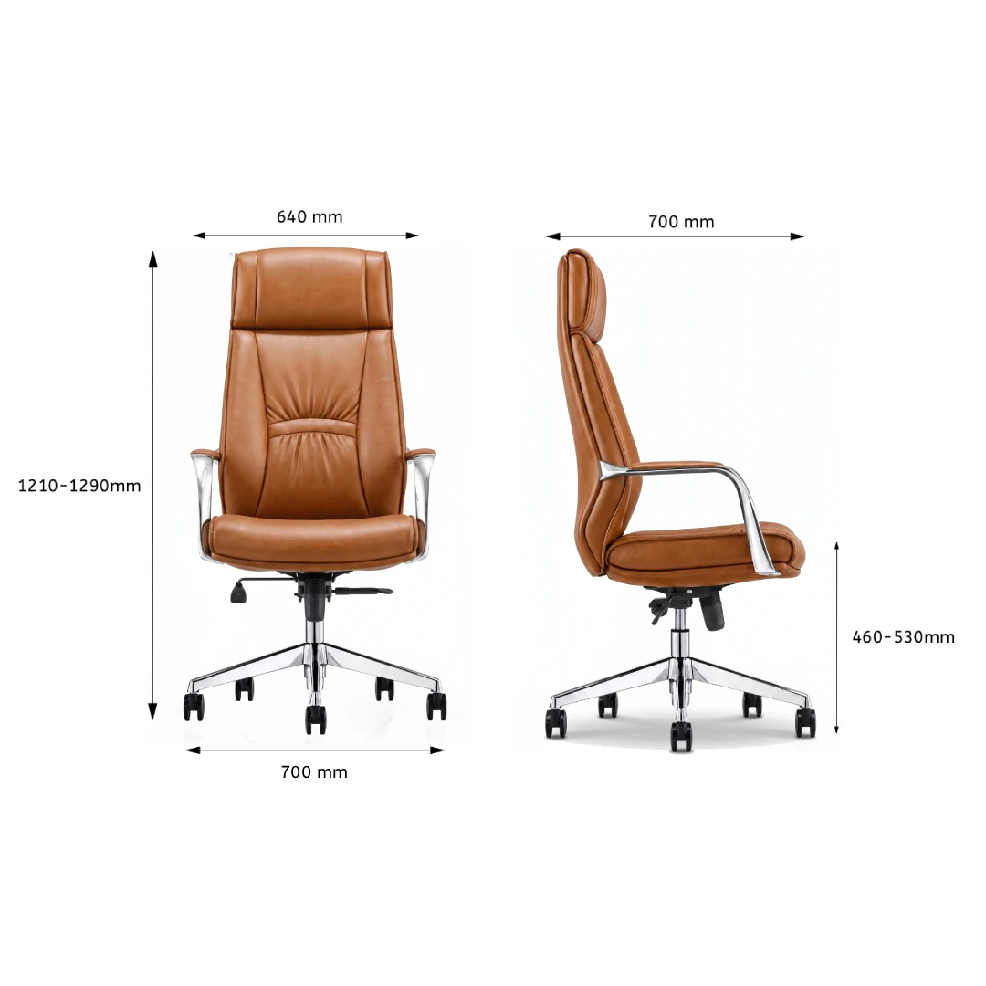 Chaise Visiteur Simili Cuir PU – Luge Chromée Marron (GC-2820S) – Image 4