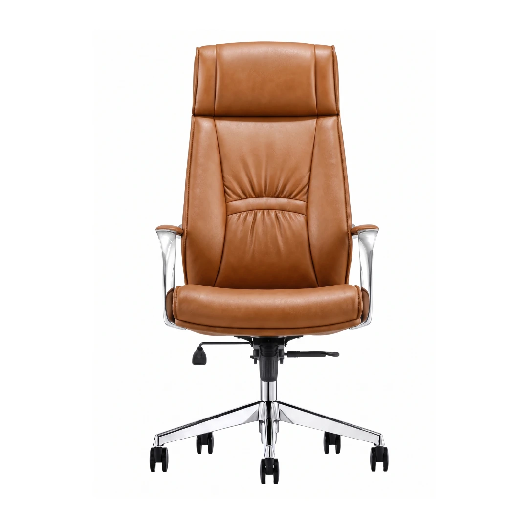 Fauteuil Directorial Simili Cuir Haut Dossier – Marron (GC-2820H) – Image 2