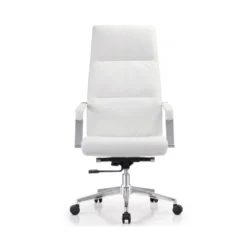Alternative view of Fauteuil Directorial Simili Cuir – Mécanisme Avion – Blanc (GC-2819H)