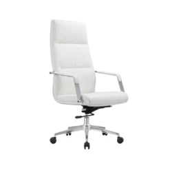 Fauteuil Directorial Simili Cuir – Mécanisme Avion – Blanc (GC-2819H)