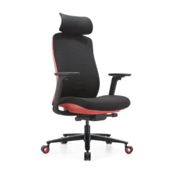 Fauteuil Ergonomique Premium Résille Luxe – Classe 4 – Bicolore Rouge/Noir (GD-Loke-RH)