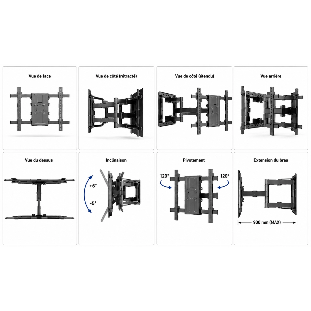Support TV mural Cantilever Full Motion 75" -120" (TF-10) – Image 3